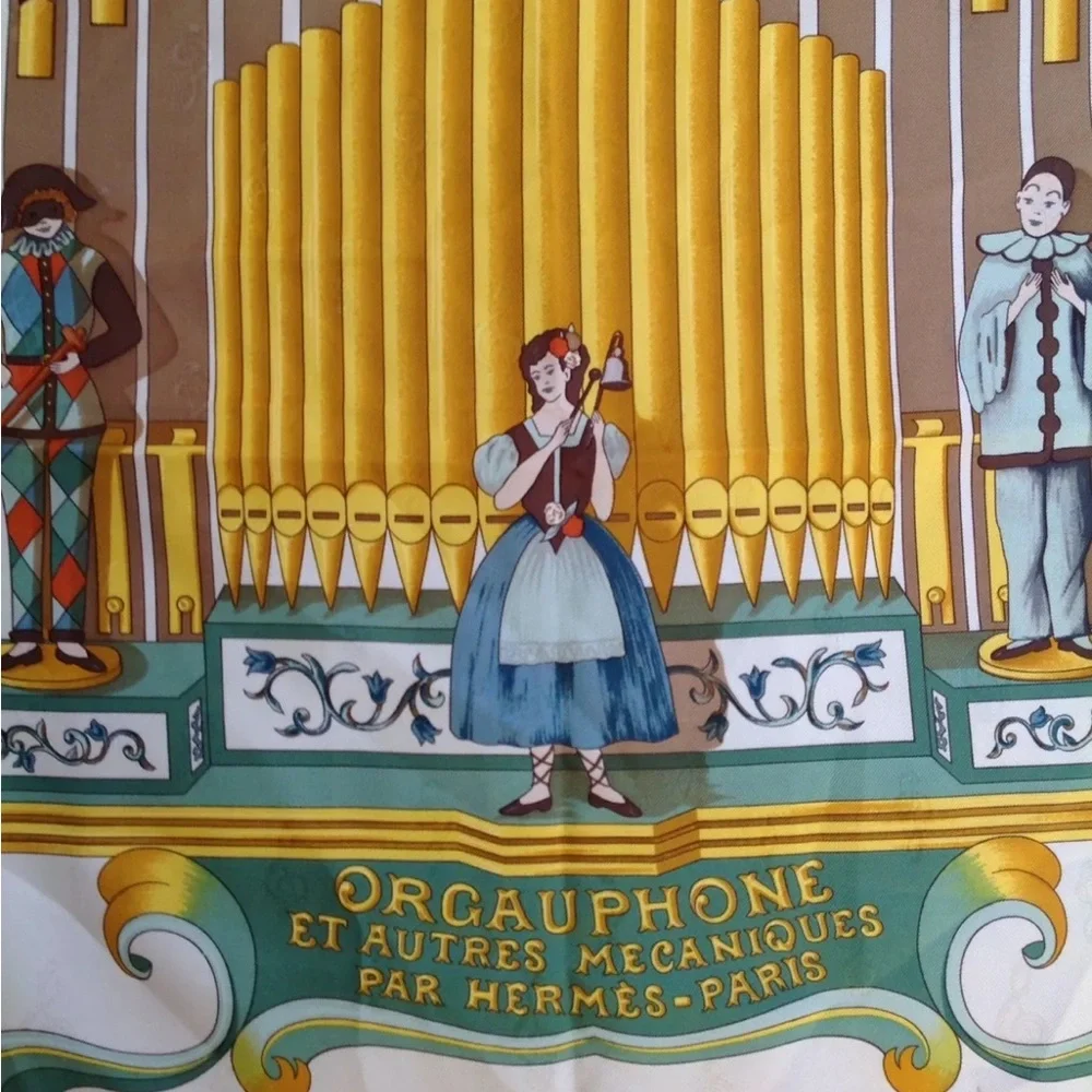Hermès Scarf Orgauphone et Autres Mecaniques Silk